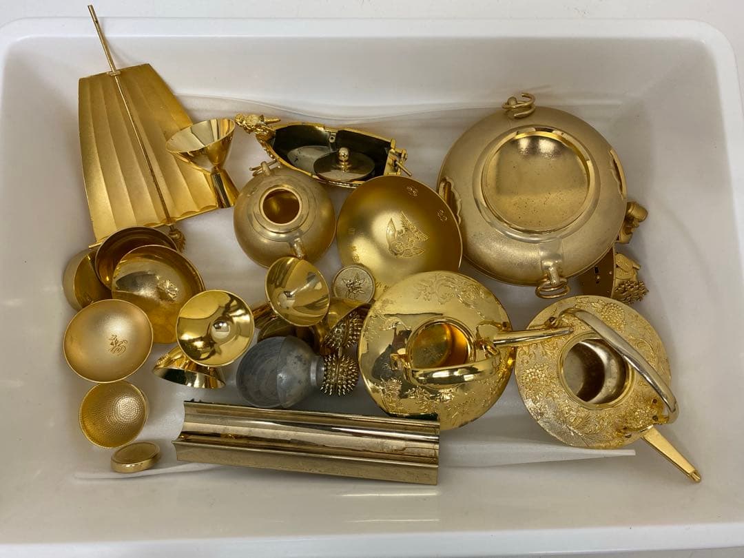3-3287 24KGP金盃、錫製、他金属品等まとめ