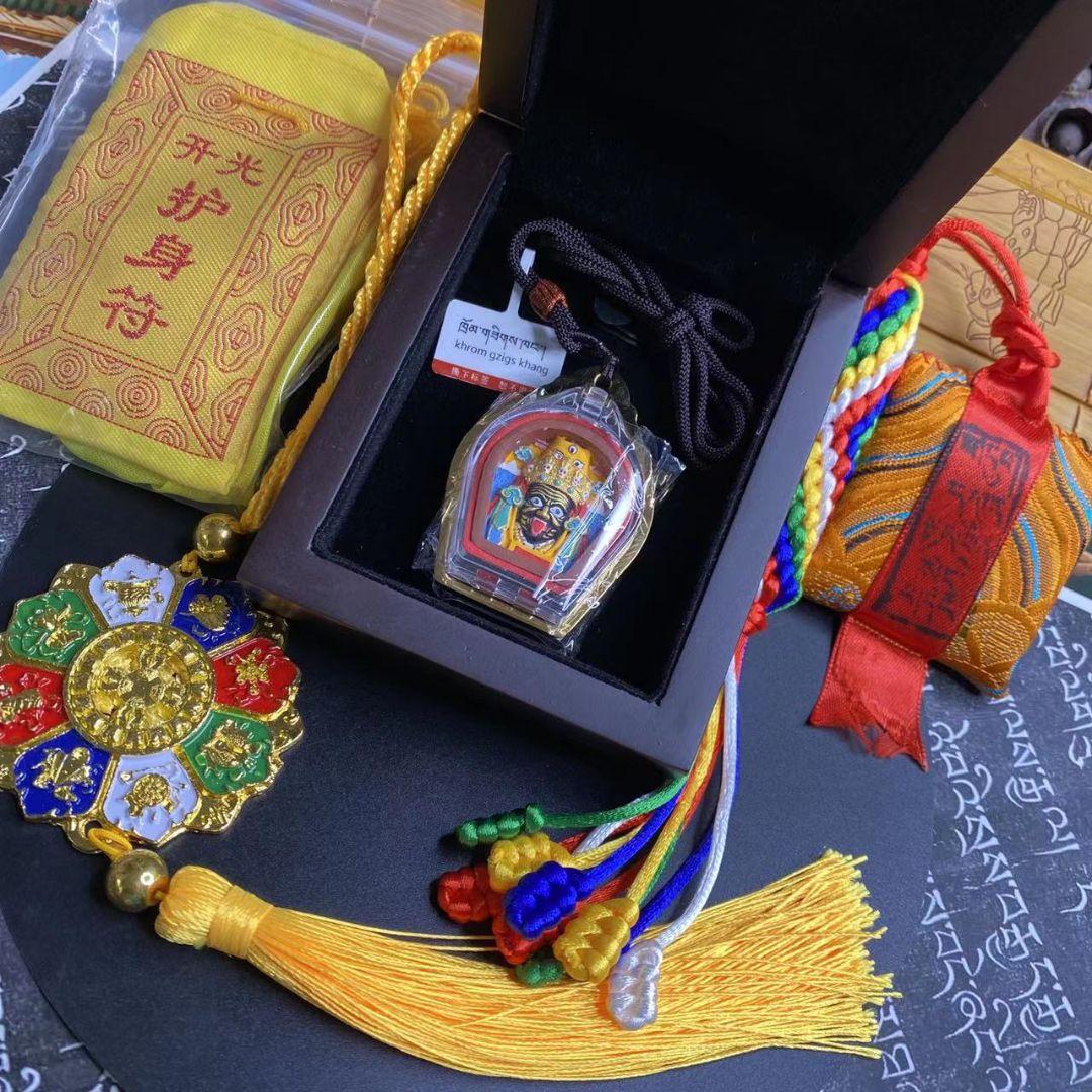 最強の金運！Ghau prayer box 彩繪 手描きザキラムペンダント八吉祥