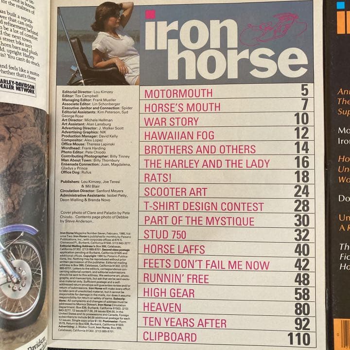 iron horse イージーライダース 雑誌 ハーレー アメリカ バイカー