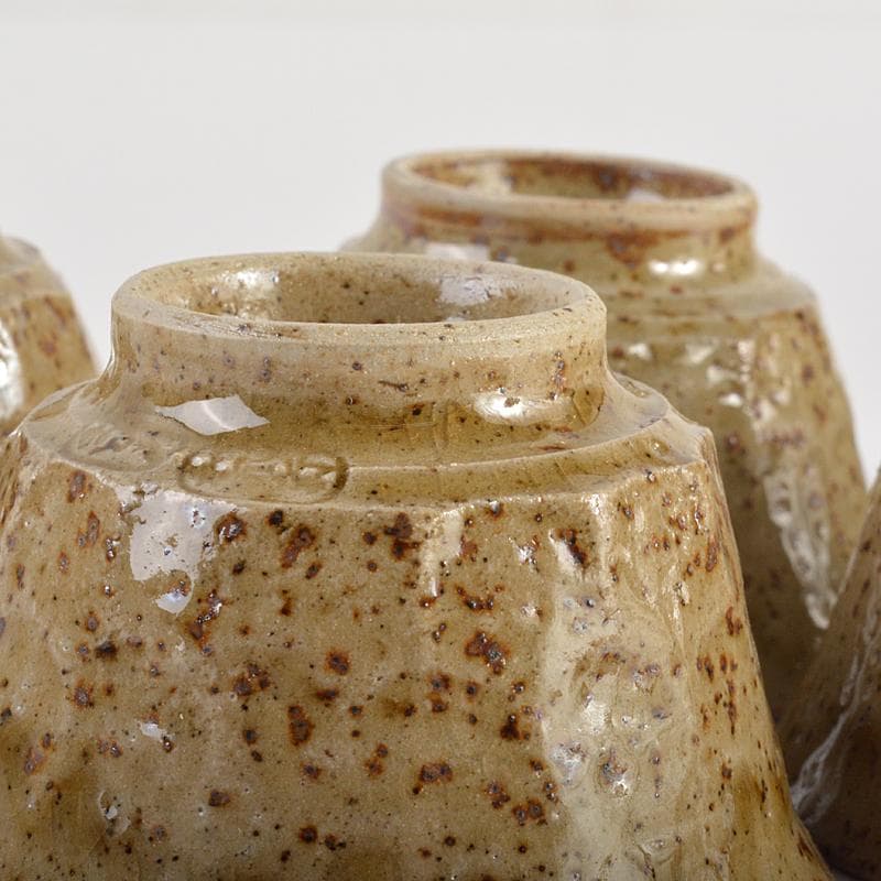 煎茶道具　明石焼　舞子焼　玉露煎茶碗　五客　在銘　時代箱付　V　R6980