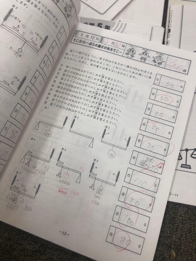 廃盤　サピックス５年理科基礎力トレーニング　年間12冊　2008年中古