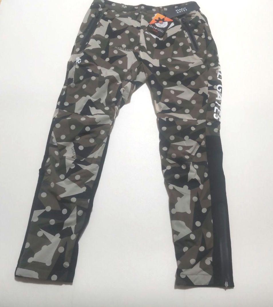 パーリーゲイツ OCTA裏フリース カモ ドット柄 ストレッチ パンツ PGロゴ