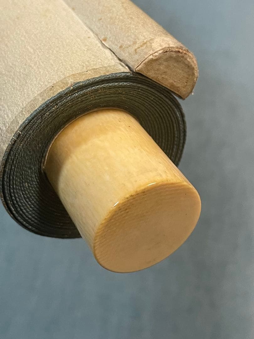 掛軸　松鶴延年図　絹本　手描き　美品　天然軸