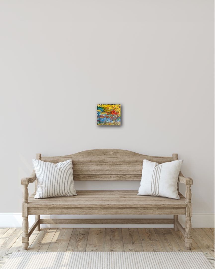 太陽 絵　絵画　原画　油絵　可愛い　油彩画　雑貨　モダン　アート　インテリア