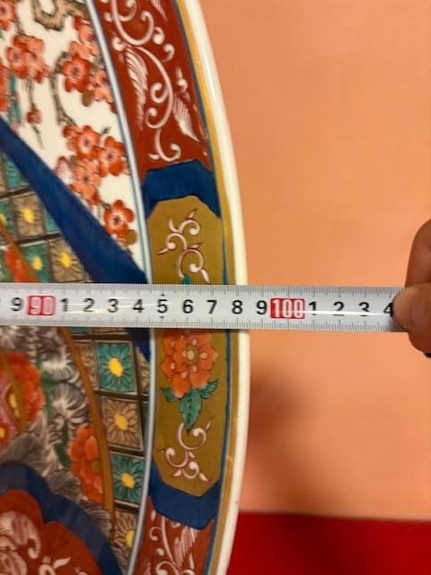 神右衛門　染錦　古伊万里絵　三尺　特大　大皿