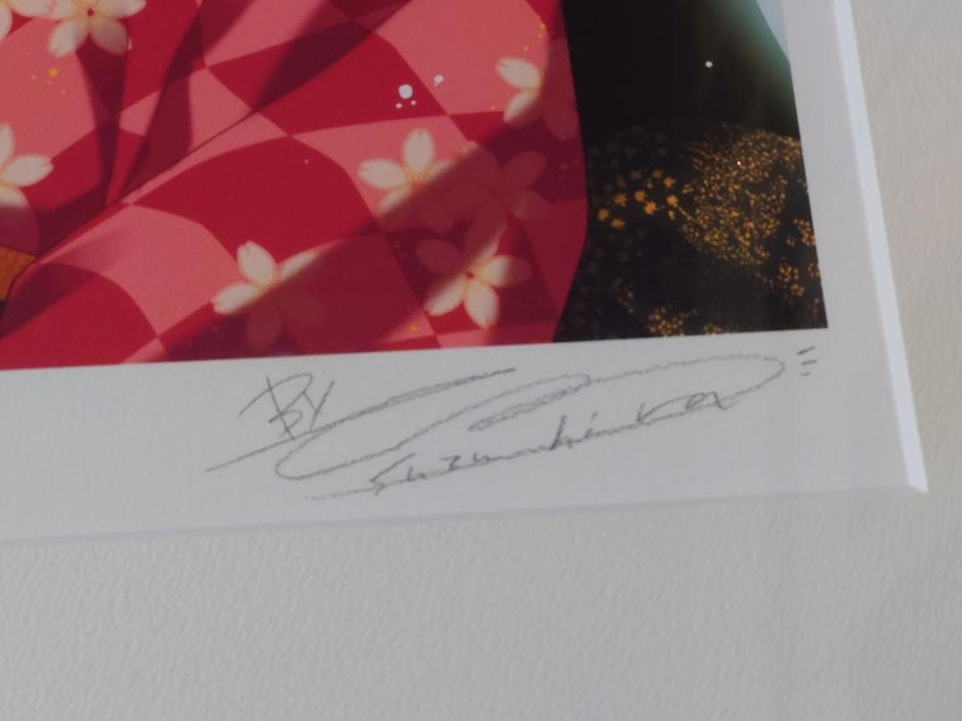 【希少 サイン入り】鈴平 ひろ「雪灯り」 版画 アート