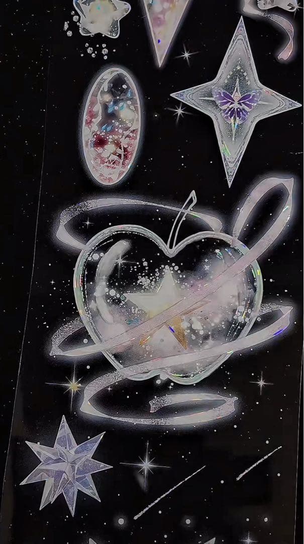 【9461】海外　マステ　3/5/巻　貝殻光マスキングテープ　惑星　ピンク装飾系