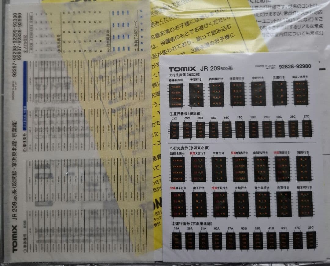 TOMIX　92828　JR　209 500系　通勤電車(総武線)セット