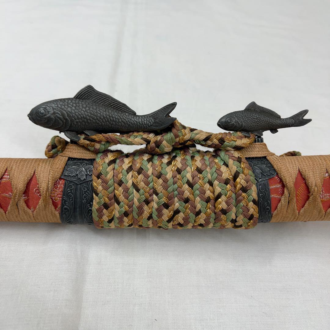 模造刀 陣太刀 鯉 龍 彫り込み 全長110センチ 大太刀 樋入り 希少