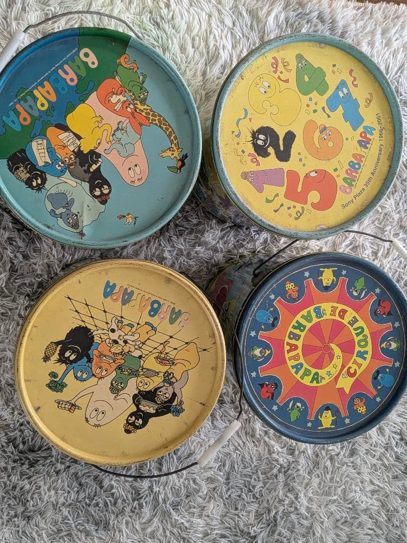 ★バーバパパ 缶 大サイズ4個セット★まとめ売り格安！ソニープラザレトロ缶