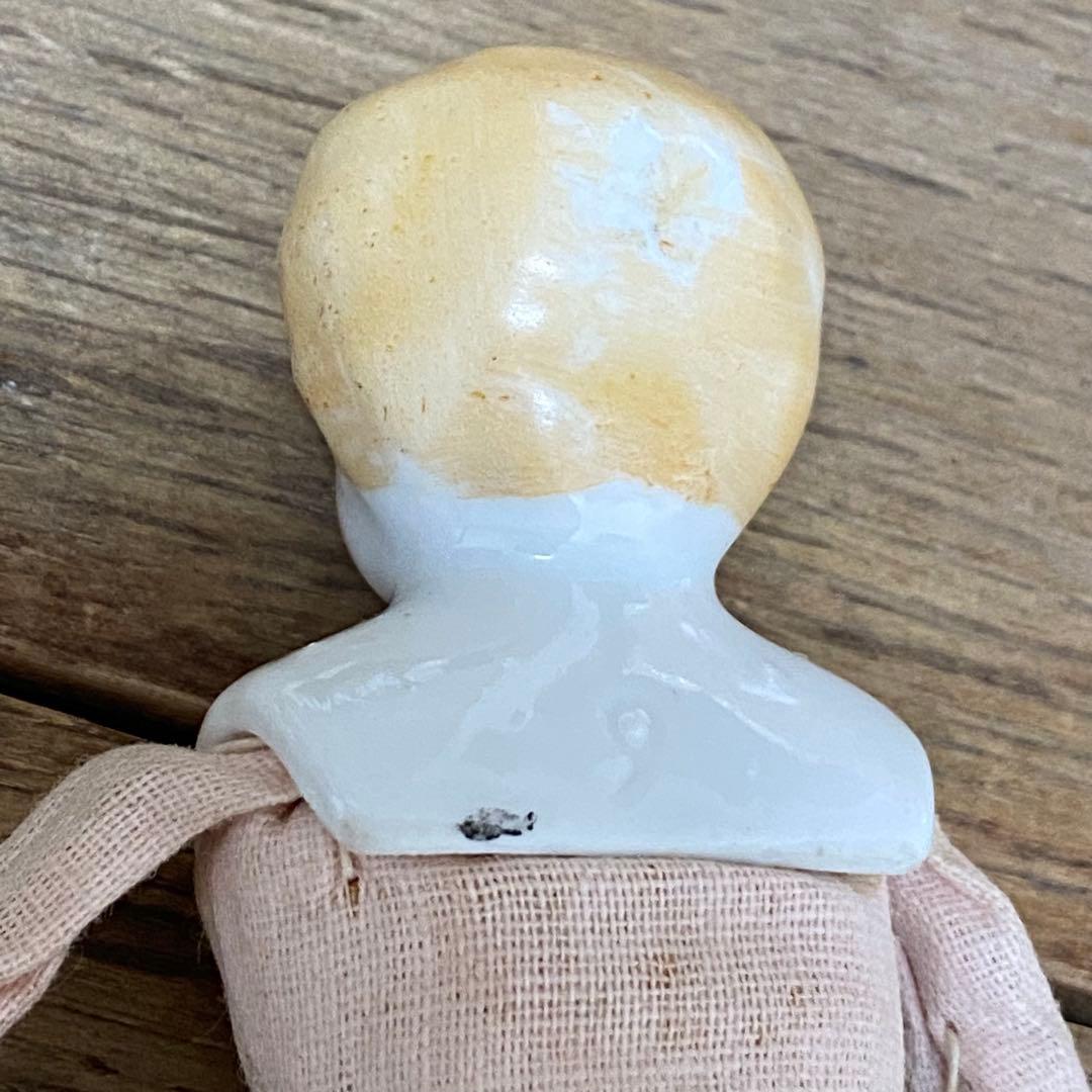 ドイツアンティーク チャイナヘッドドール 18.5cm ブロンド