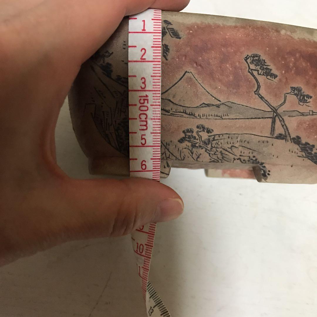 盆栽鉢　小品盆栽鉢　文山盆栽鉢東海道五十三次希少レア時代骨董鉢