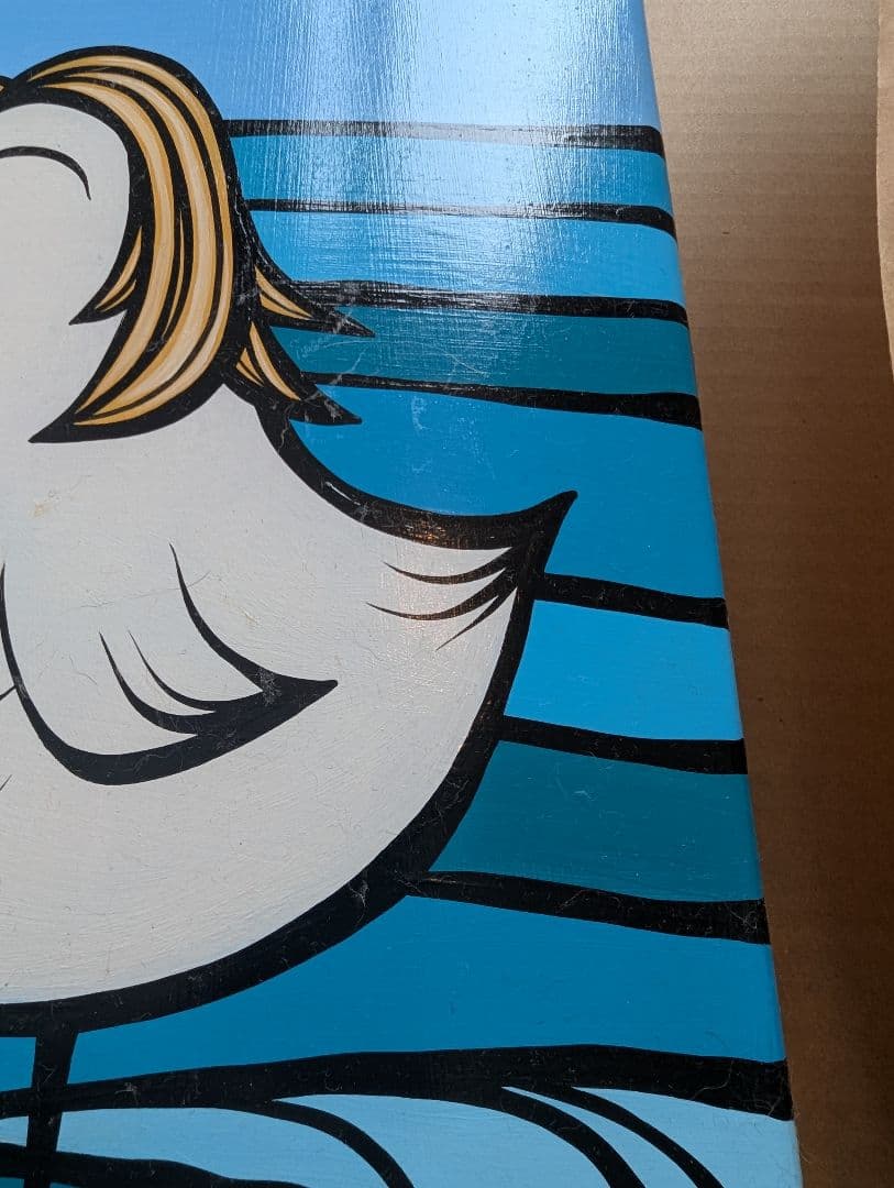 【&T】ヘザーブラウン　原画　スケートボード　波乗りバードと波と花セット