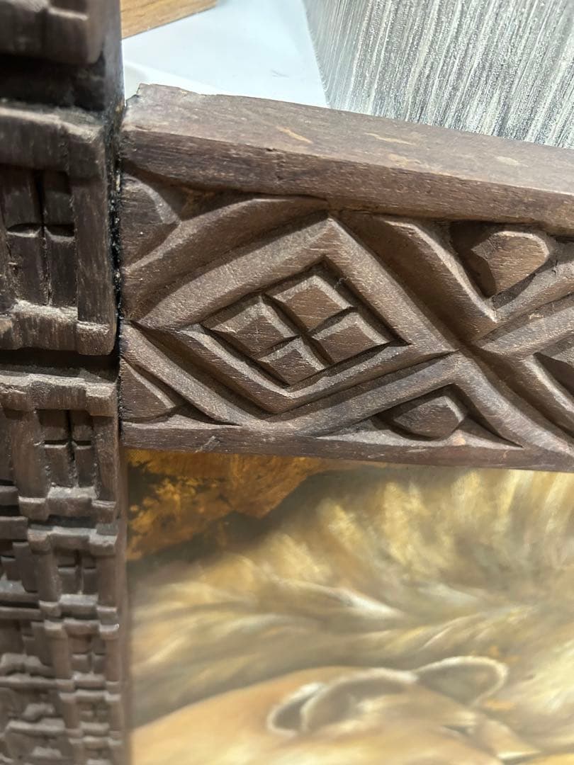 アフリカ油絵　アクスム高級額装　エチオピア画家