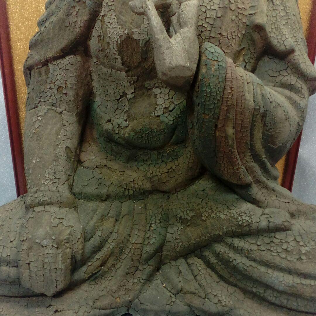 ７００〜４００年前頃稀少レア極彩色時代仏教美術菩薩如来坐像４０センチサイズ当時物