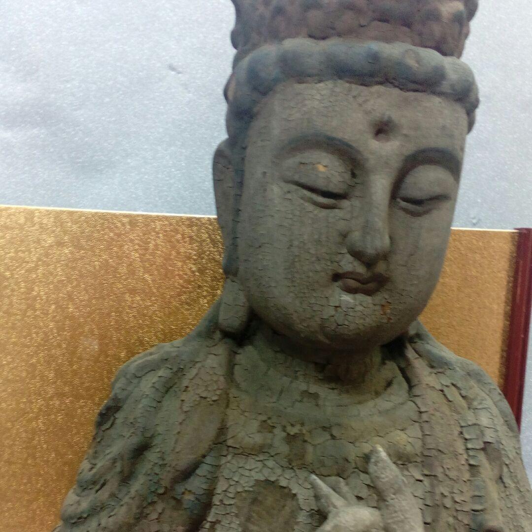 ７００〜４００年前頃稀少レア極彩色時代仏教美術菩薩如来坐像４０センチサイズ当時物