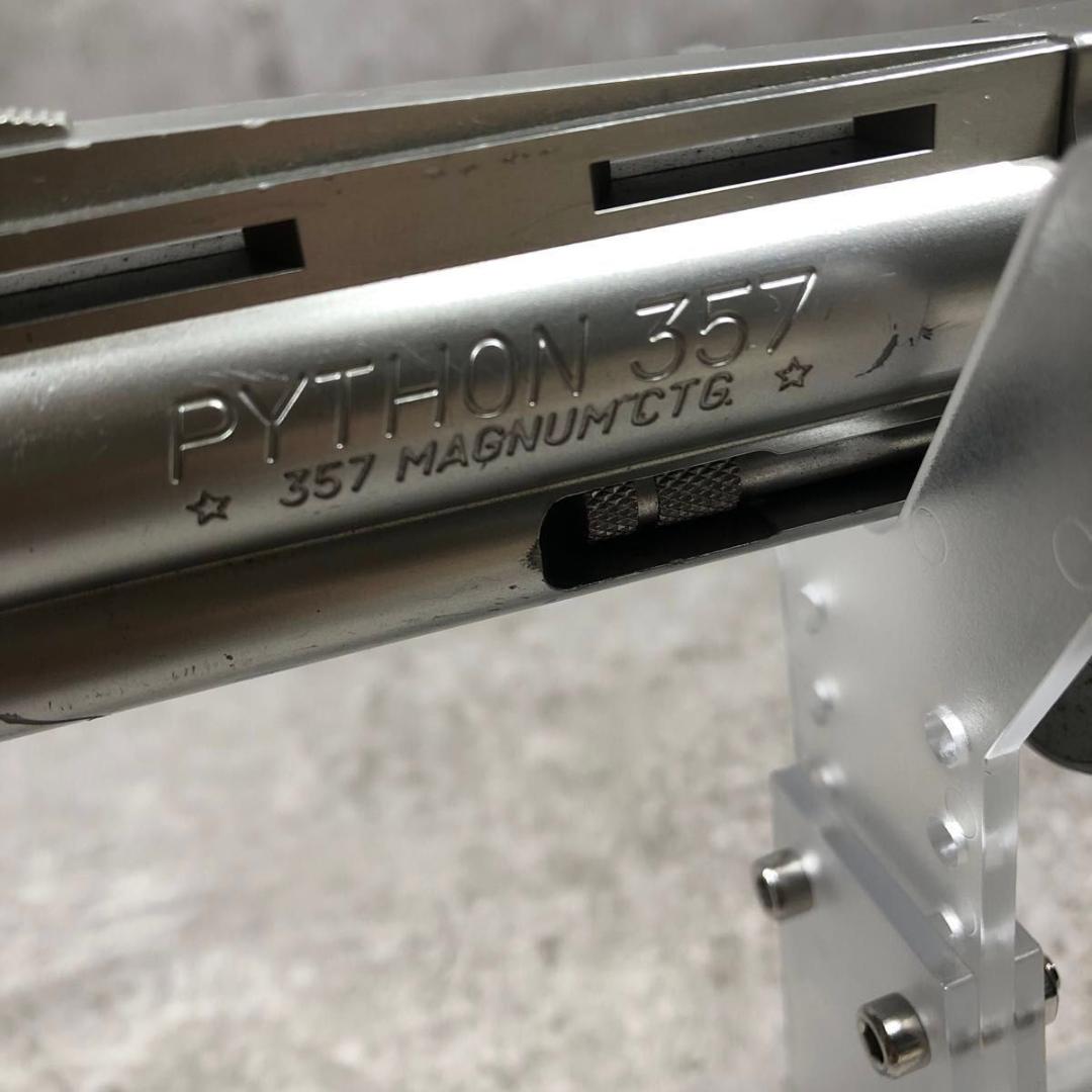 美品 東京マルイ コルトパイソン 4インチ ガスリボルバー ステンレス シルバー