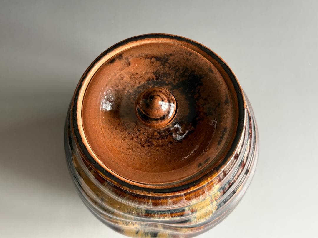 陽炎園　膳所焼　水指　茶道具