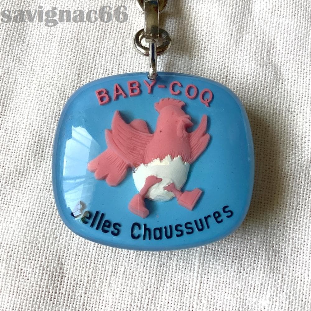 60s フレンチキーホルダー ブルボン BABY COQ ニワトリ 鶏 子供靴