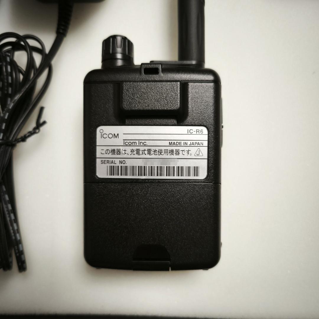 アイコムIC-R6　受信改造済み　クローニングソフト　他　盗聴波受信可能