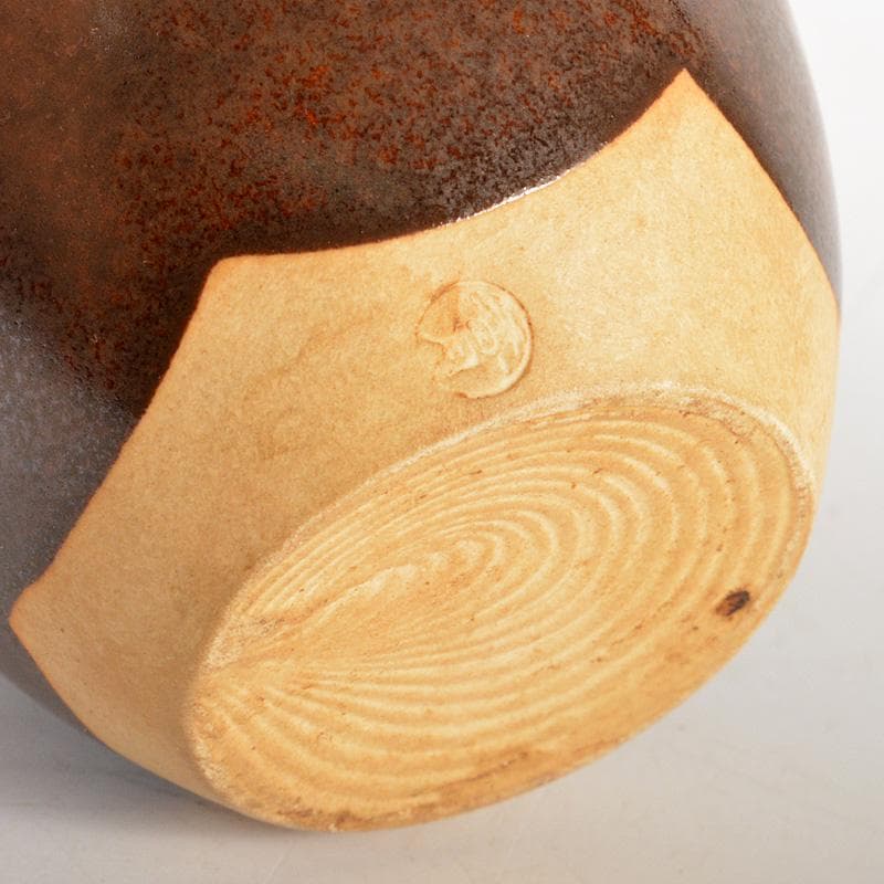 茶道具　洛東香月作　肩衛茶入　仕覆付　共箱　V　6181