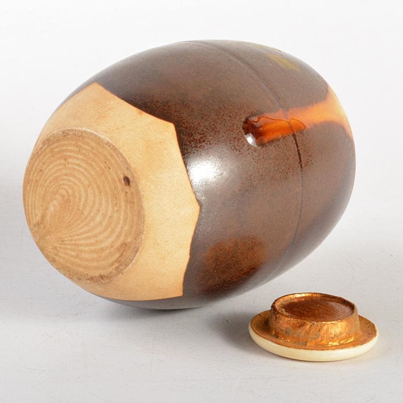 茶道具　洛東香月作　肩衛茶入　仕覆付　共箱　V　6181