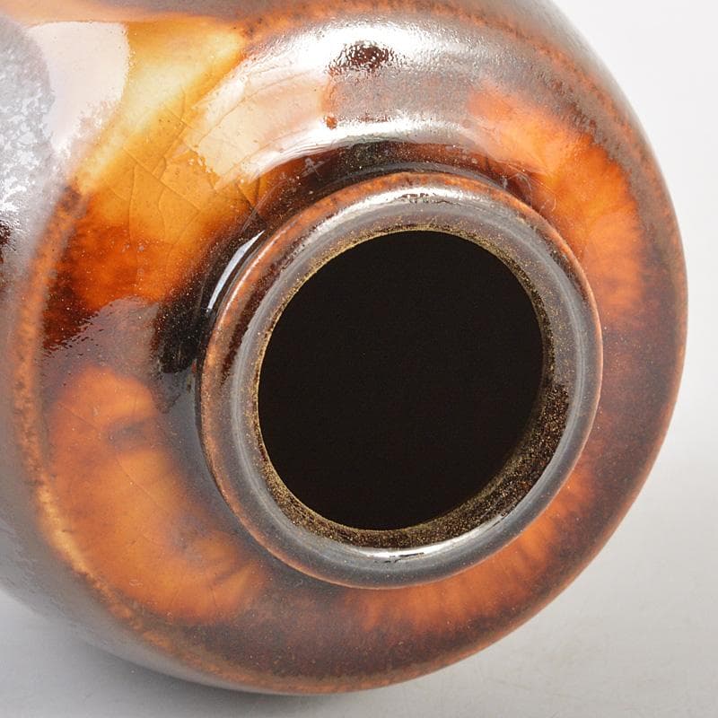 茶道具　洛東香月作　肩衛茶入　仕覆付　共箱　V　6181