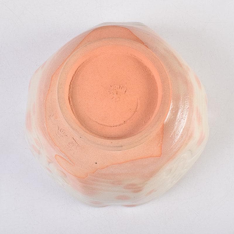 萩焼　川瀬竹春作　種字文　菓子鉢　共布共箱　M　R8934