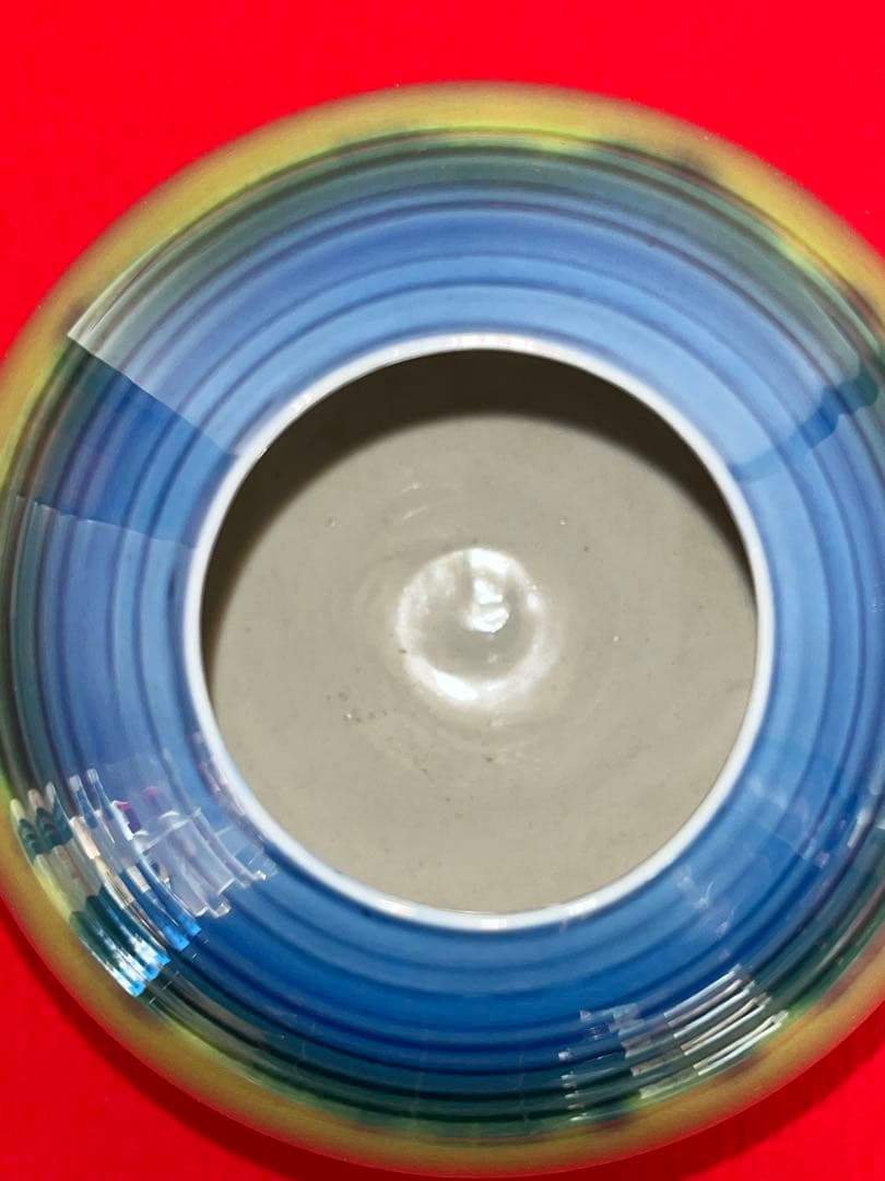 【特価】徳田八十吉 金銘 秀逸作 碧明燿彩 壷 T240 人間国宝認定後の晩年作