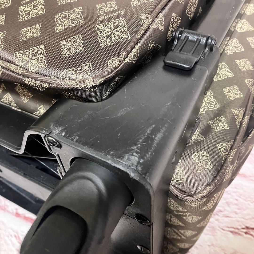 SWANY スワニー 総柄 モノグラム トラベル キャリーバッグ ブラウン