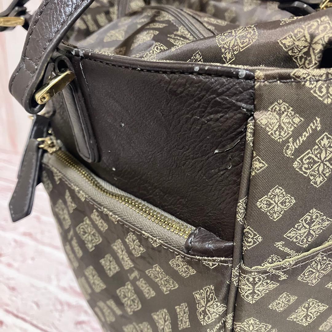 SWANY スワニー 総柄 モノグラム トラベル キャリーバッグ ブラウン