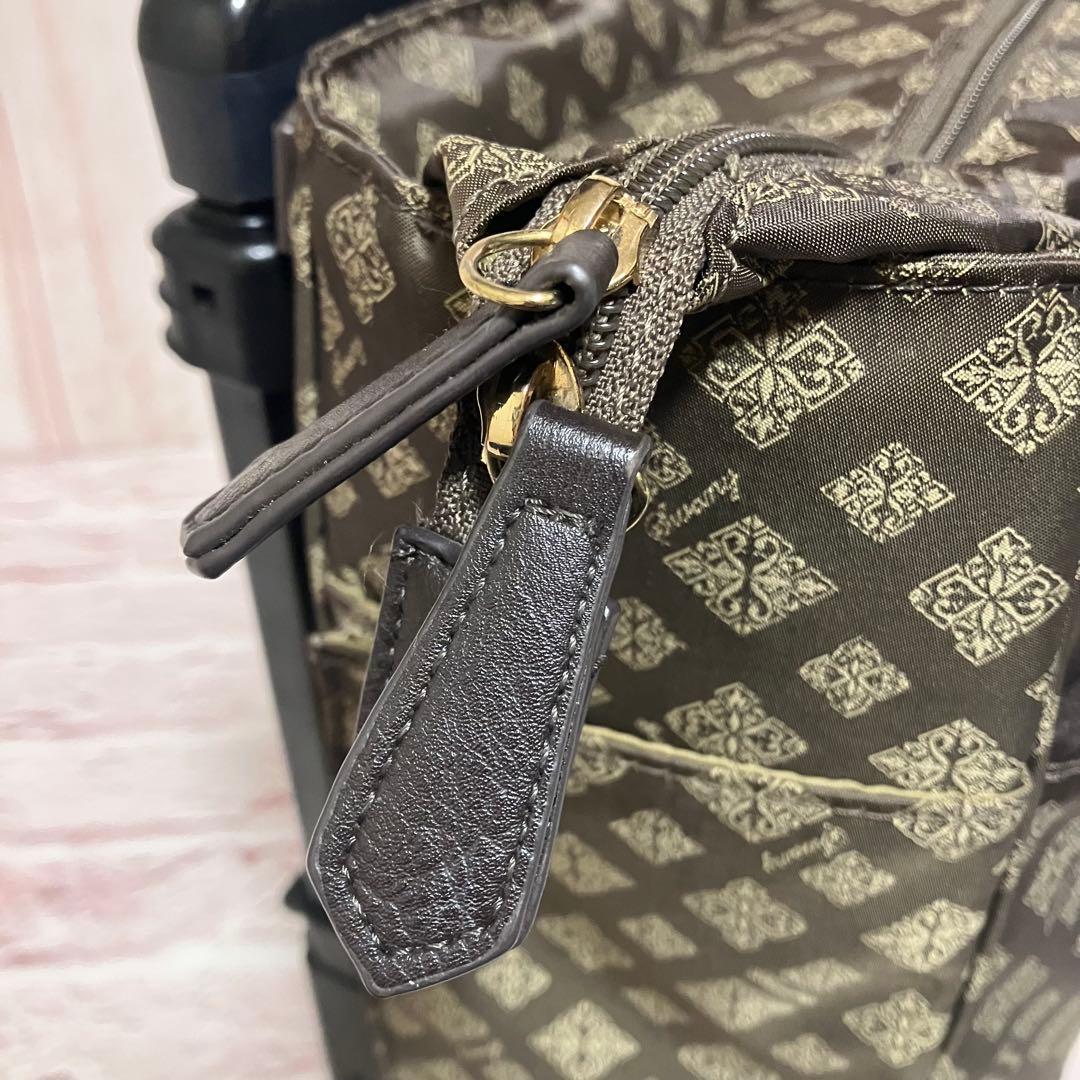 SWANY スワニー 総柄 モノグラム トラベル キャリーバッグ ブラウン