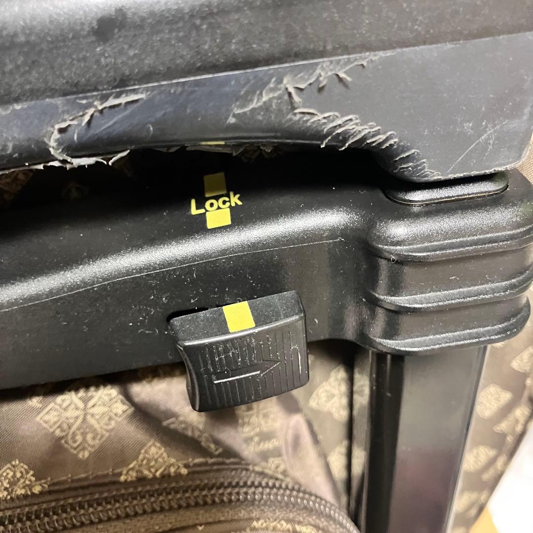 SWANY スワニー 総柄 モノグラム トラベル キャリーバッグ ブラウン