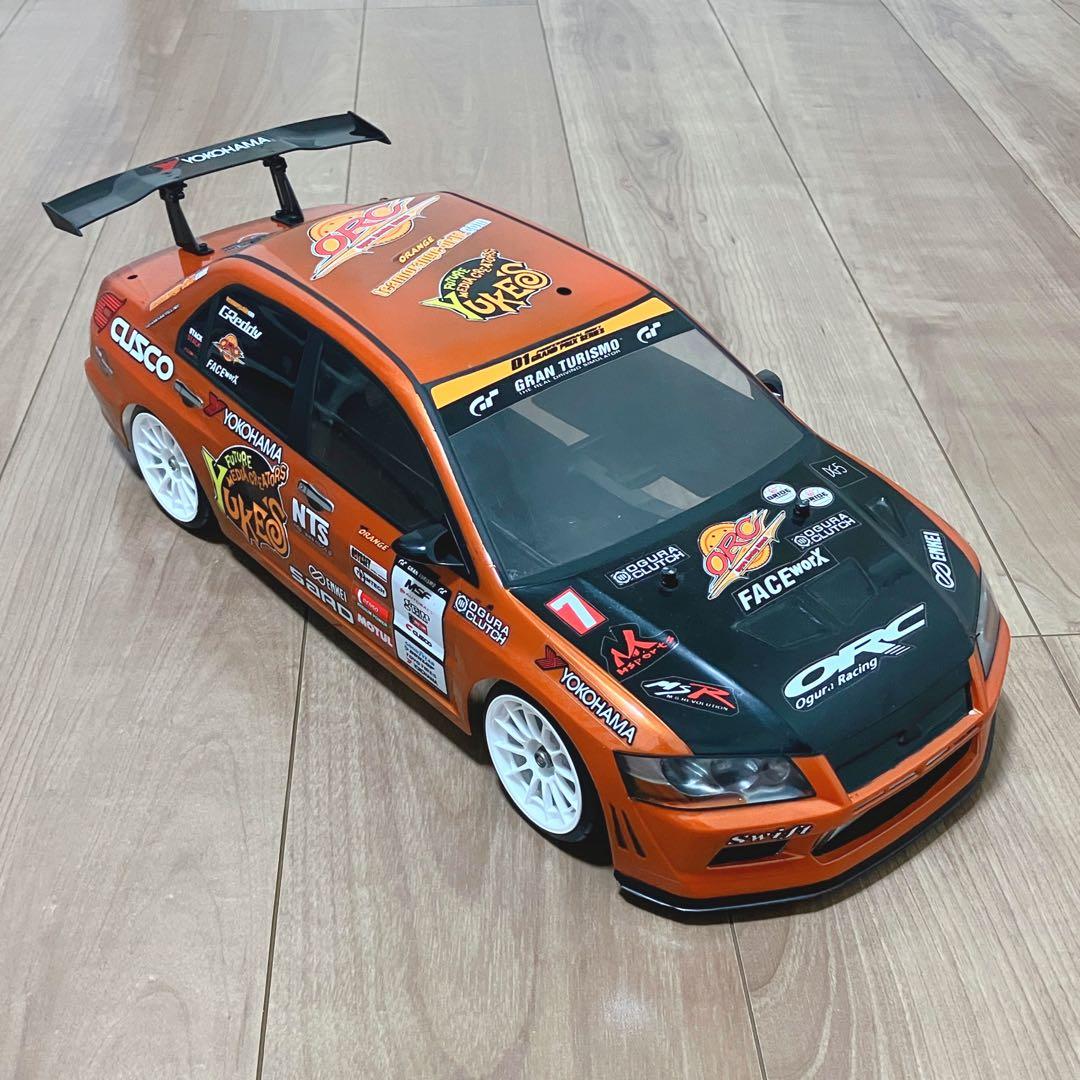 タミヤ RC 三菱 ランエボ7 ボディ D1仕様 チームORANGE風 ドリフト