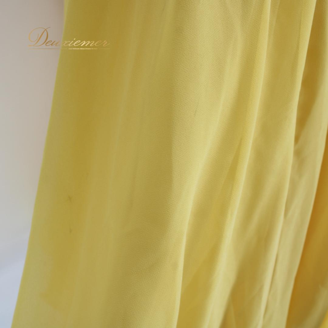 【日本製 社交ダンス衣装】イエロー Chacott 上下セット ツーピース 黄色