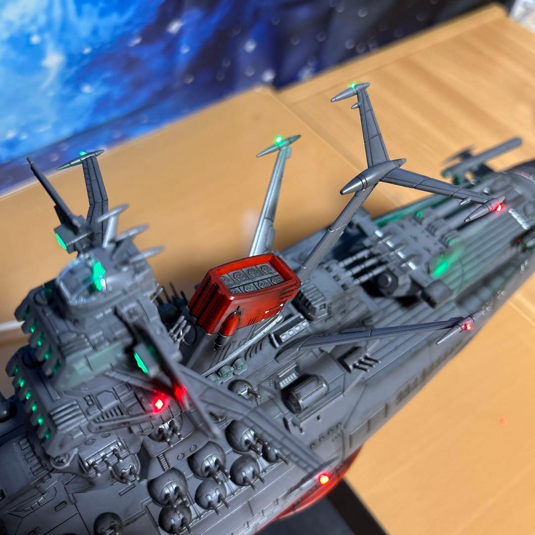 宇宙戦艦ヤマト　1/500フル電飾、墨入れ、つや消し塗装、完成品