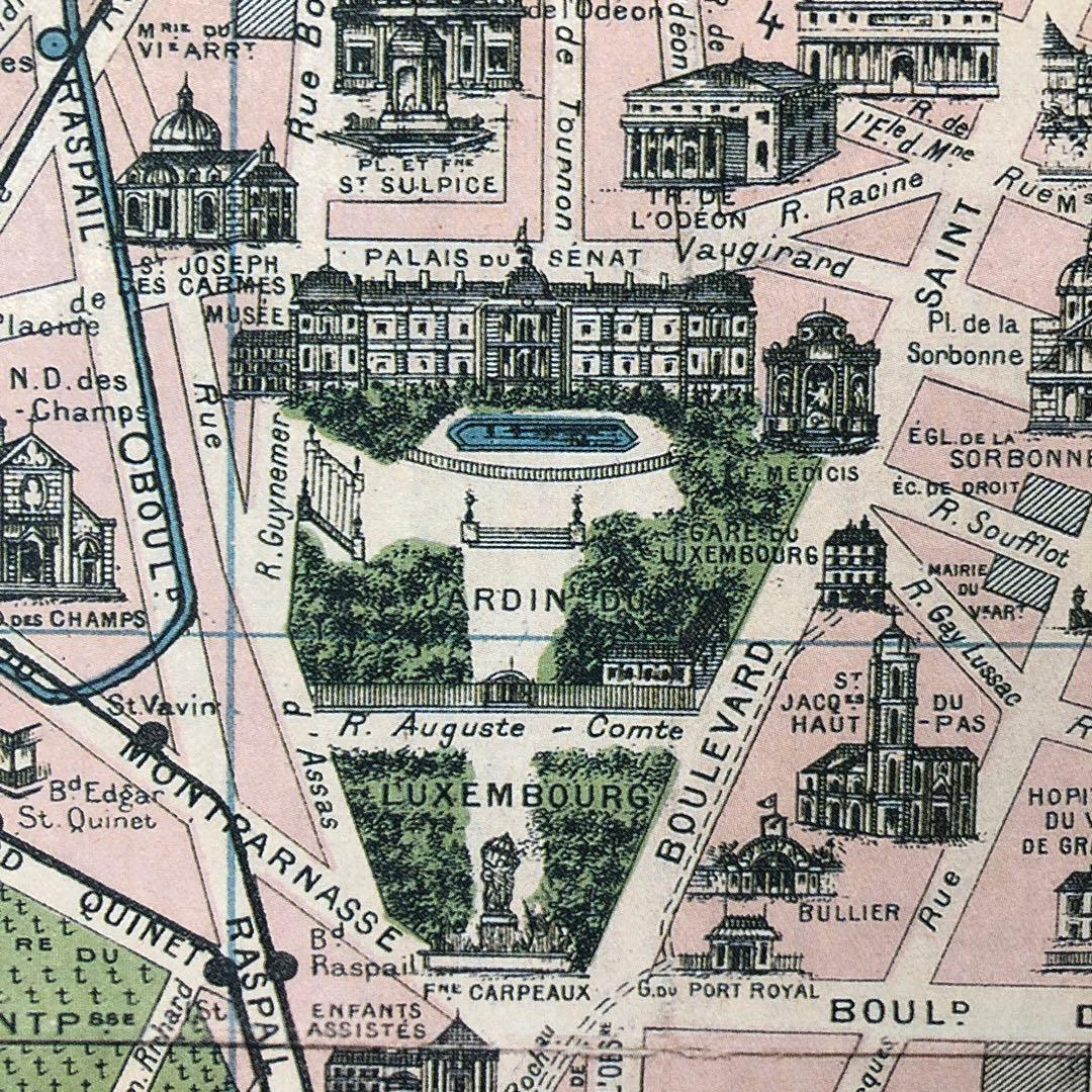 パリ市内地図　リトグラフポスター