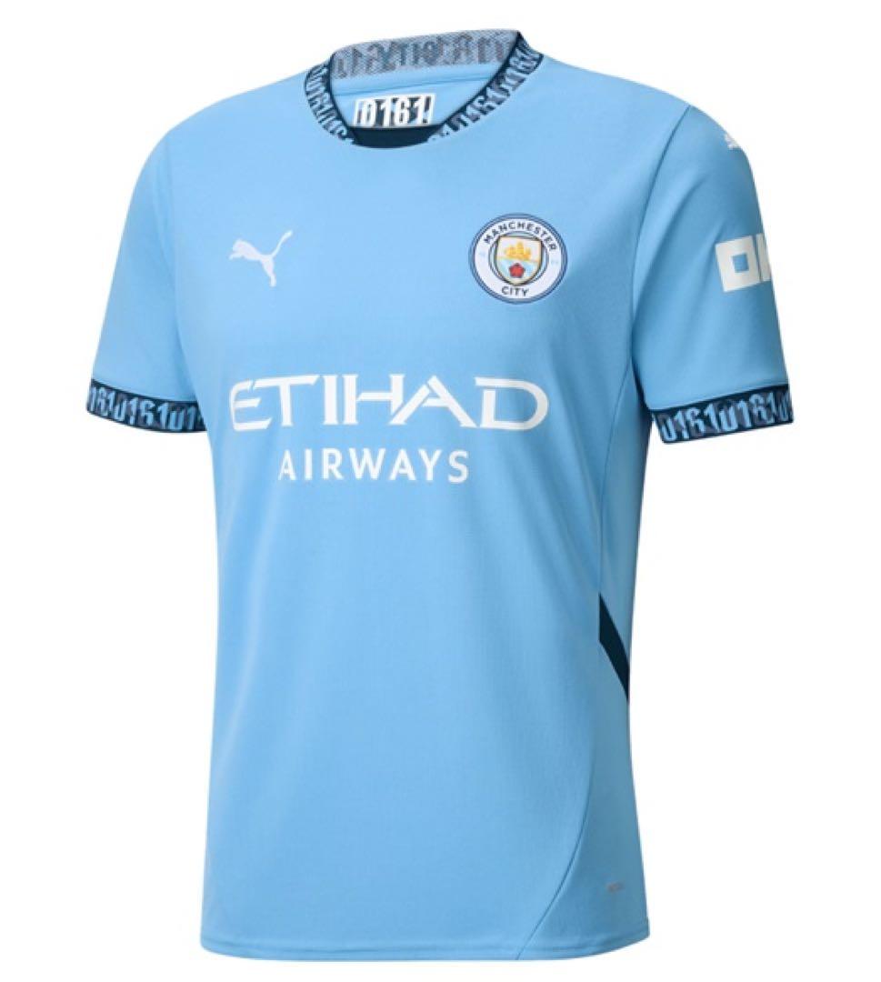\"マンチェスター・シティ　24/25　ホーム　半袖大人＆ジュニアサイズ Mサイズ