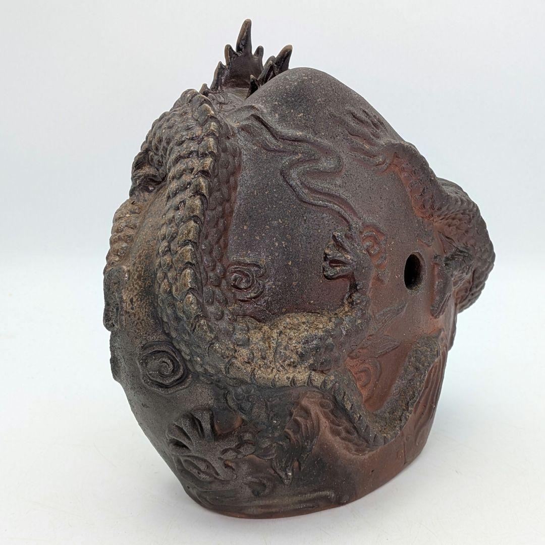 廬山窯 武用君彦 備前干支置物「戊辰」 共箱共布栞 備前焼 辰年 双龍 竜 尤