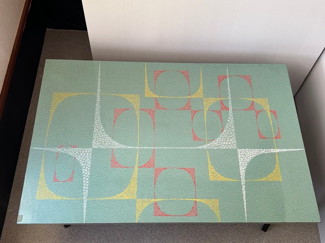 ヴィンテージ　昭和レトロ 鉄脚 折り畳み 座卓 机　テーブル ミッドセンチュリー