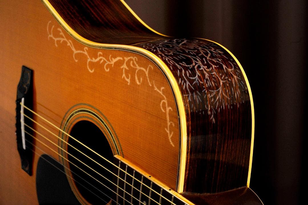 ★MORRIS Wシリーズ　ストリートミュージシャンに贈る舞台【彫刻装飾ギター】