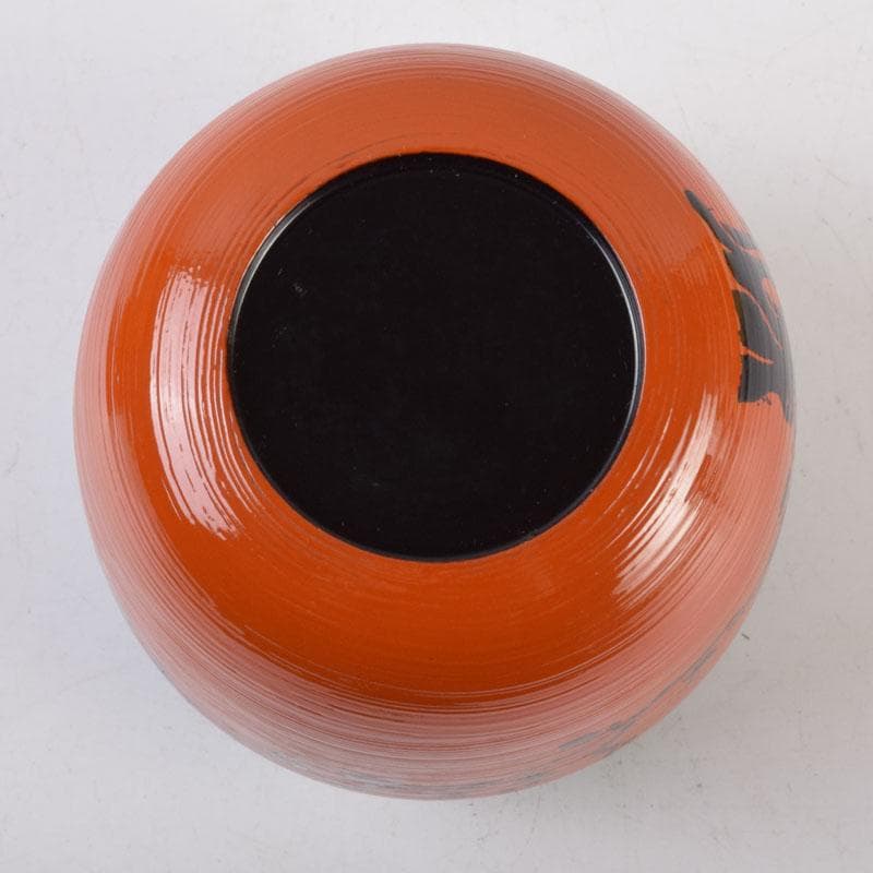 茶道具　山中塗　道場宗廣作　朱刷毛目　梅月蒔絵　大棗　共箱　V　9038