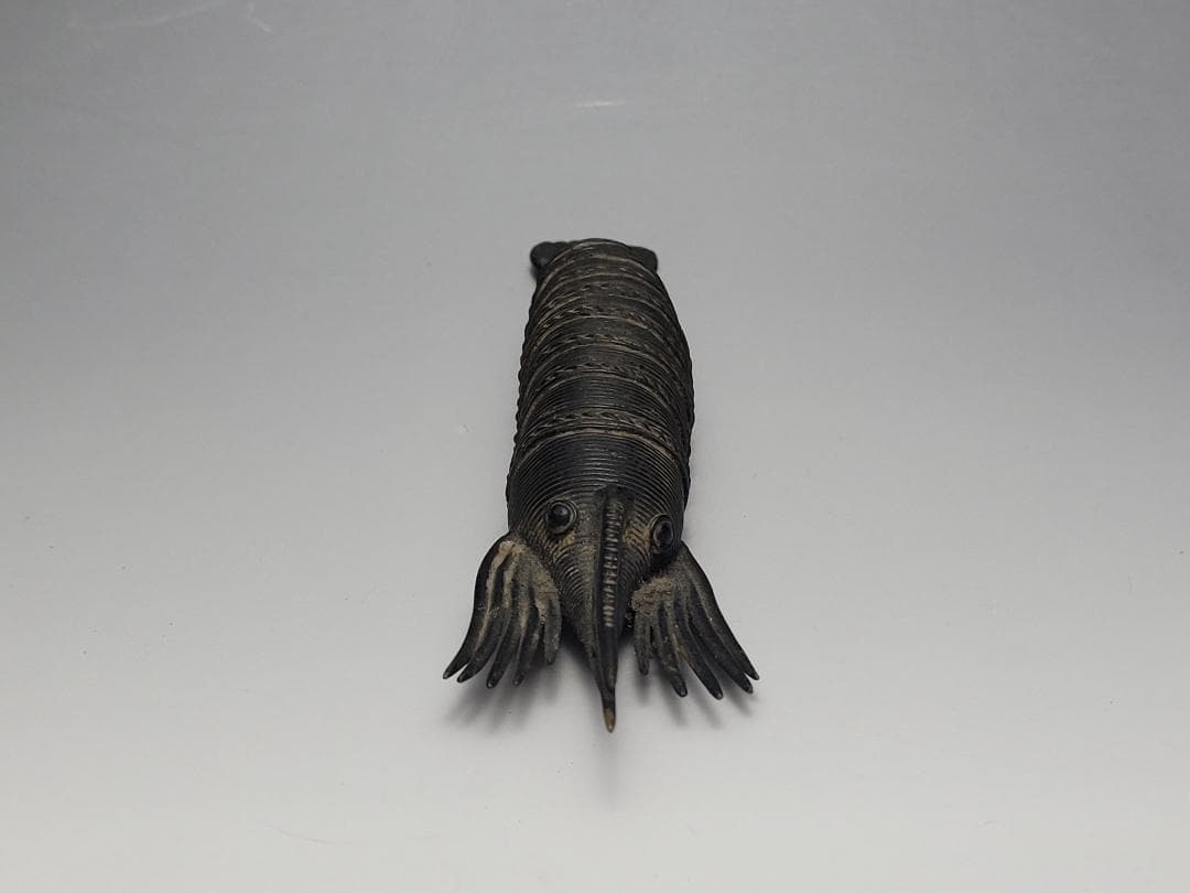 古銅造 えび型 置物 明清時代 幅約17.5㎝