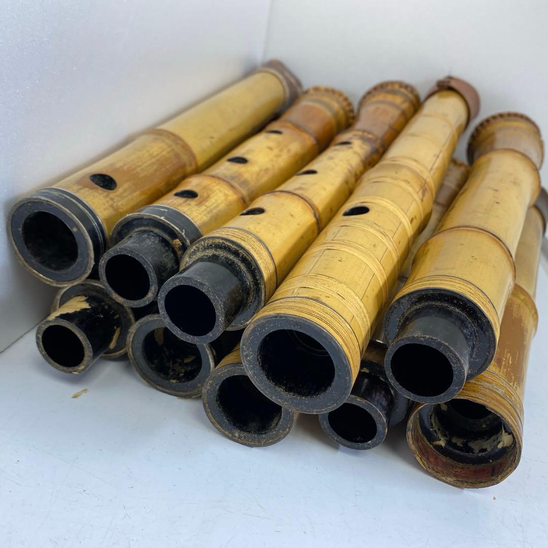 昌香在銘　銀三線竹製尺八　10本入　ハードケース付　トカチ東な8-0111☆2F