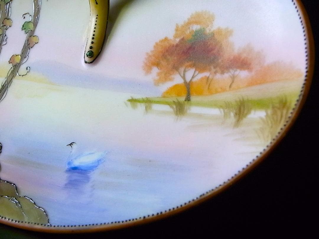 【 E954 】 超名品　大正期～昭和初期　ノリタケ　ハンドペイント鉢＆小皿二点