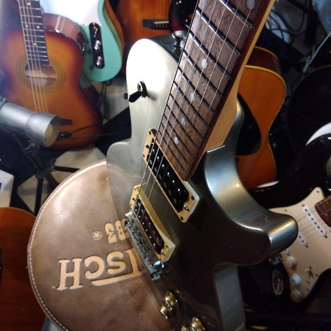 レスポールタイプ！メタリックシルバーBurny…