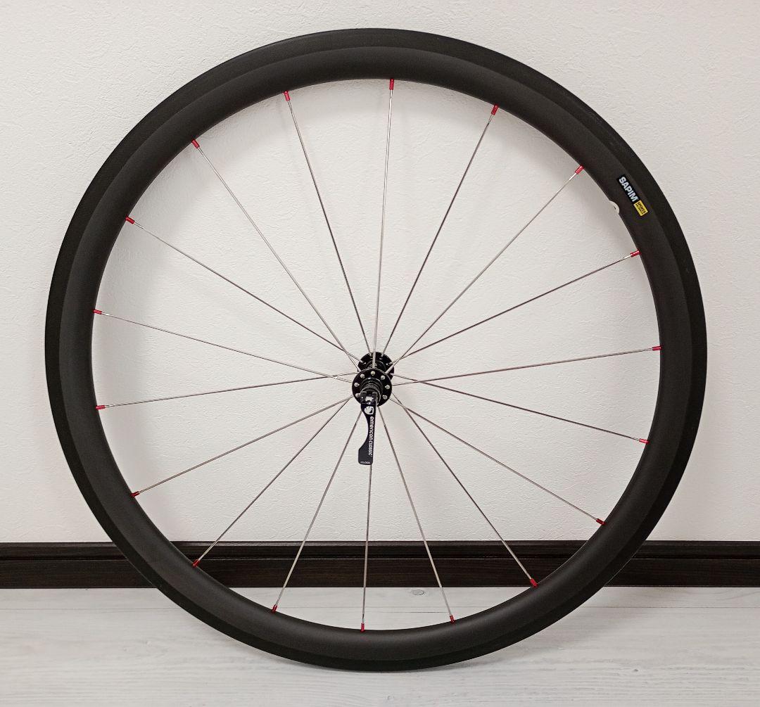 【新品】40mmハイト軽量カーボンホイール　チューブラー　フロント