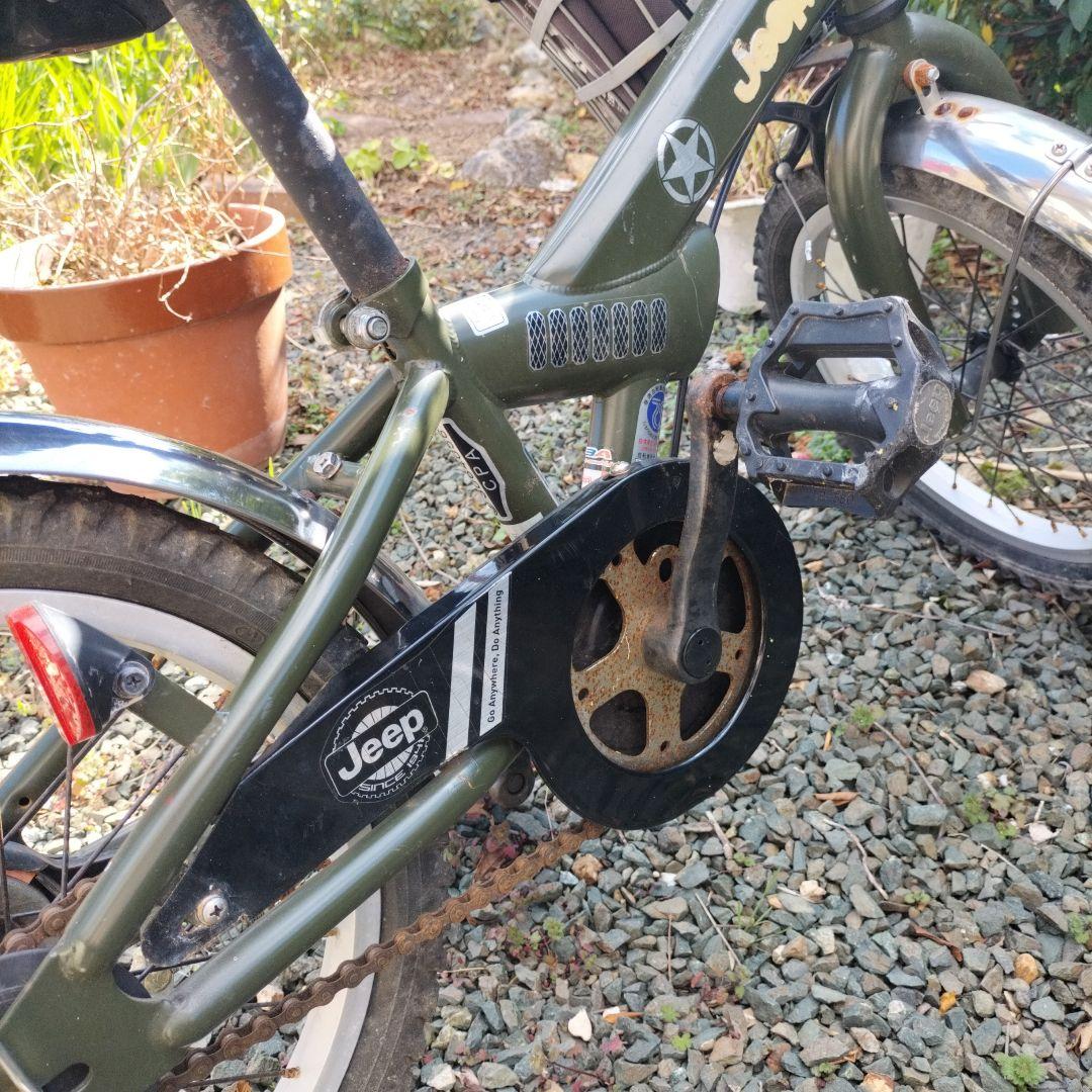 【難有】Jeep 幼児用自転車 オリーブグリーン★18インチ