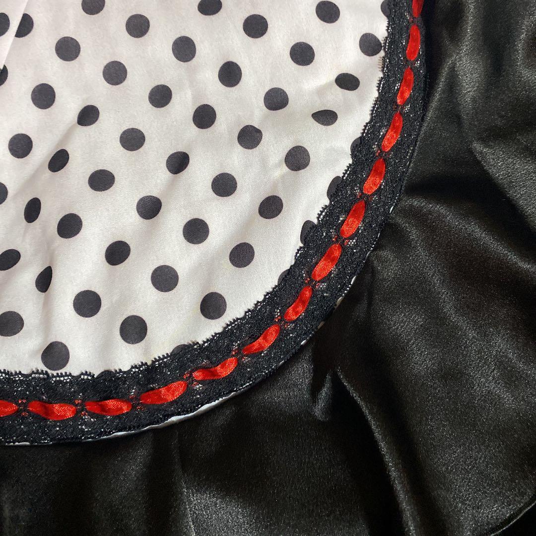 フラメンコ ドレス　白地✖️黒の水玉　アトリエ喜美恵