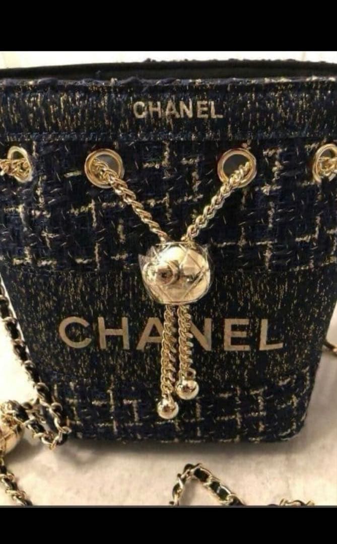 ♪*♪様 CHANEL ネイビー ツイード バケットバッグ